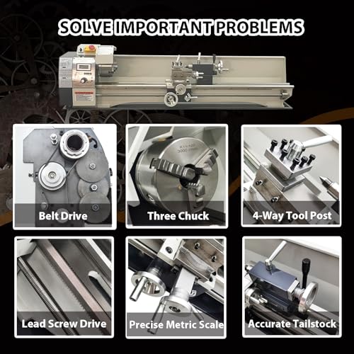Metal Lathe 8''x39'' Benchtop Machine 1100W Brushless Motor WM210V 110V R886