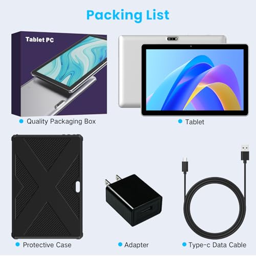 JUNYANG Android 13 Tablet 10.1 Inch 4G LTE with SIM Card Slot, 64GB ROM Y768