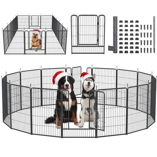 Mr Ironstone Dog Playpen with Anti-Rust Coating – 40" Height 8 Panels Portable & Foldable Indoor/Outdoor Pet Fence for Large, Medium, or Small Dogs – Durable Exercise Pen