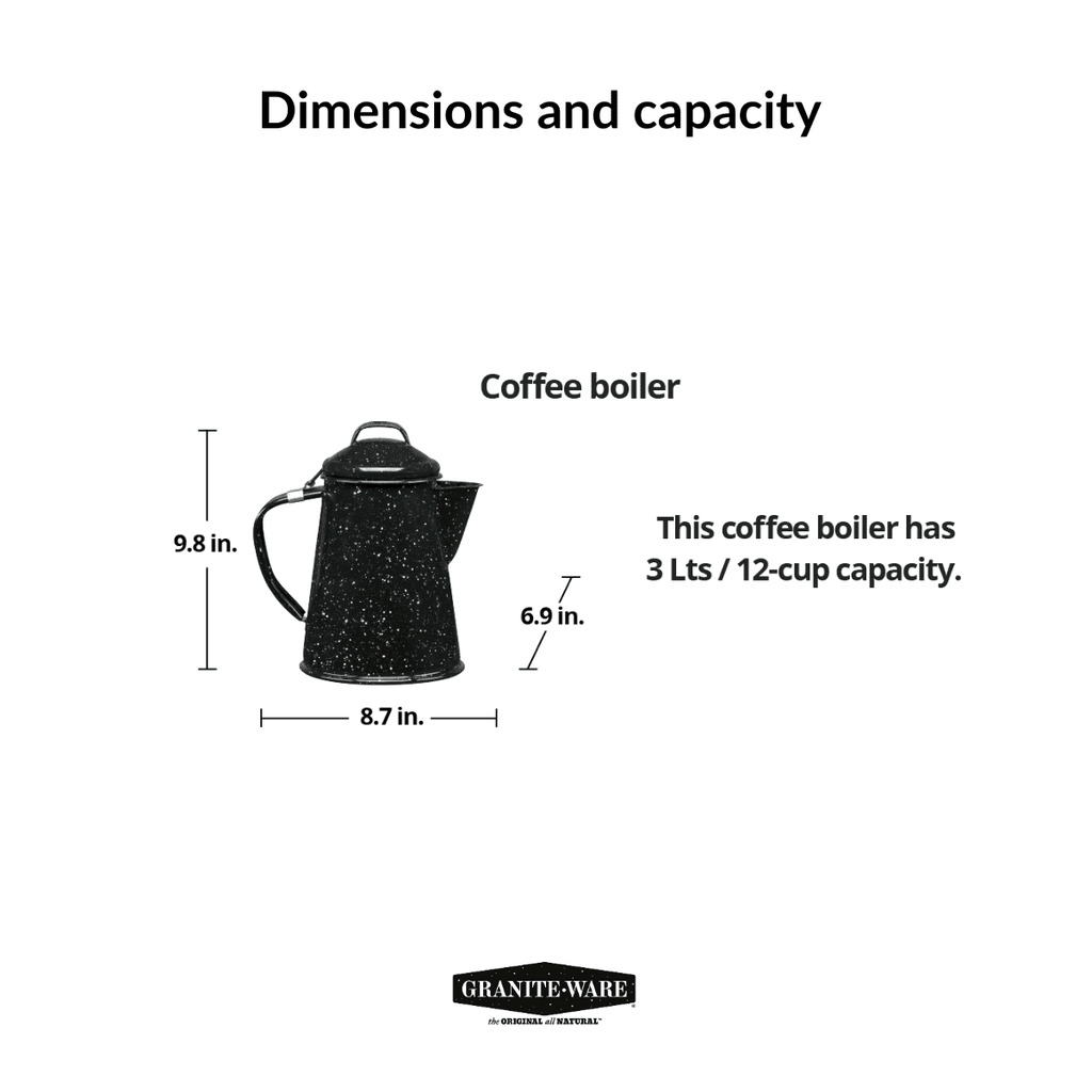 Granite Ware 3 Qt Enameled Steel Coffee Boiler for Camping Z729172