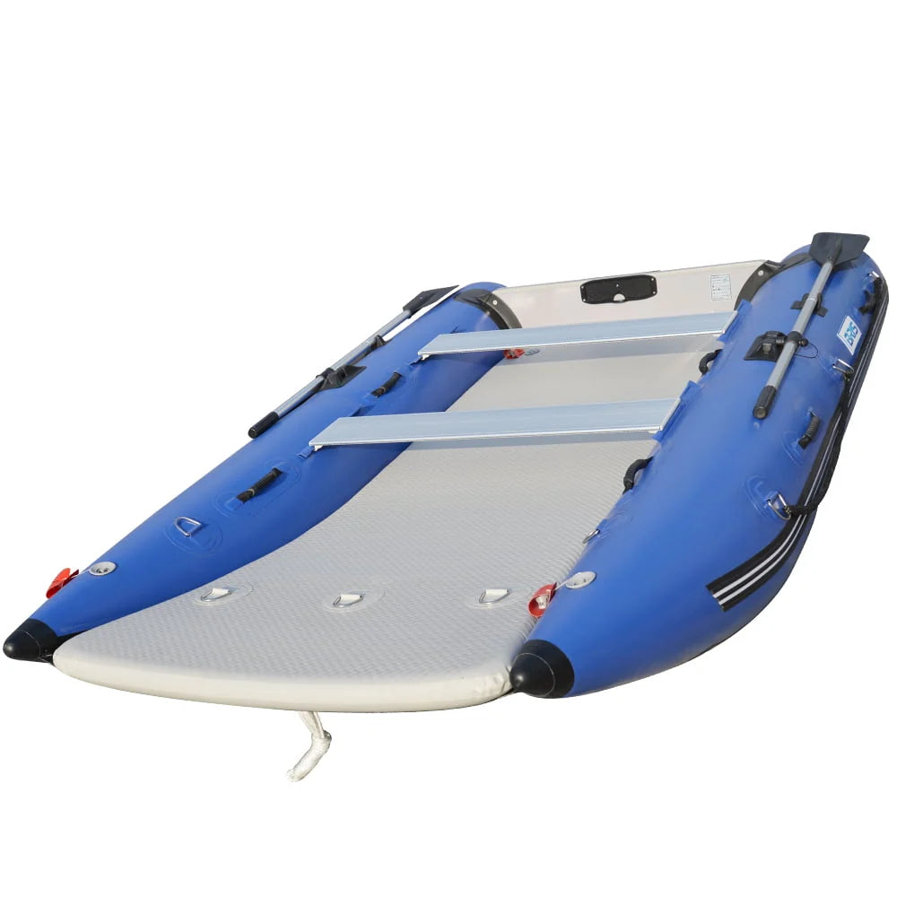 BRIS 11 ft Inflatable Catamaran Boat Dinghy Blue X13302