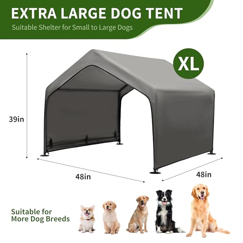 Summertrail Extra Large Dog House Outdoor Tent with Breathable Mesh Windows, Gray U95297