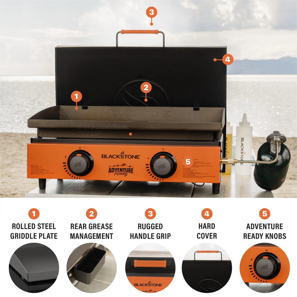 Blackstone Adventure Ready 2-Burner 22 Propane Griddle with Hard Cover U184511