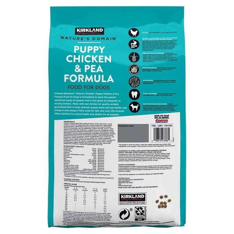 Kirkland Signature Nature’s Domain Puppy Formula Chicken & Pea Dog Food, 20 lb T49872