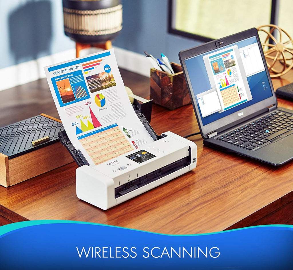 Brother Wireless Document Scanner ADS-1700W, White Q57655