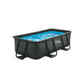Summer Waves 16' Long Dark Herringbone Elite Frame Outdoor Rectangular Pool