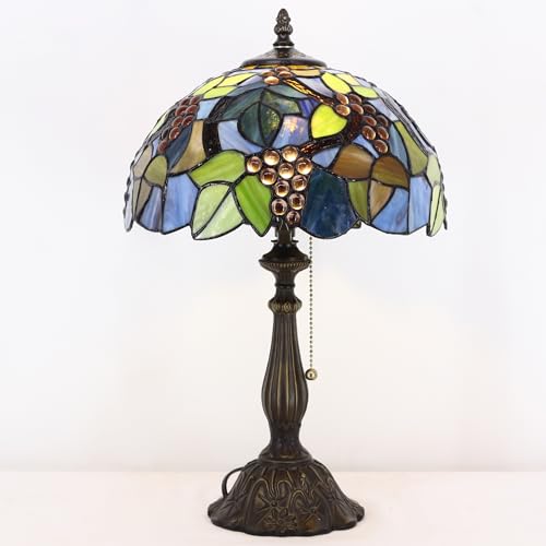 Tiffany Stained Glass Table Lamp Sea Blue Pear J2662