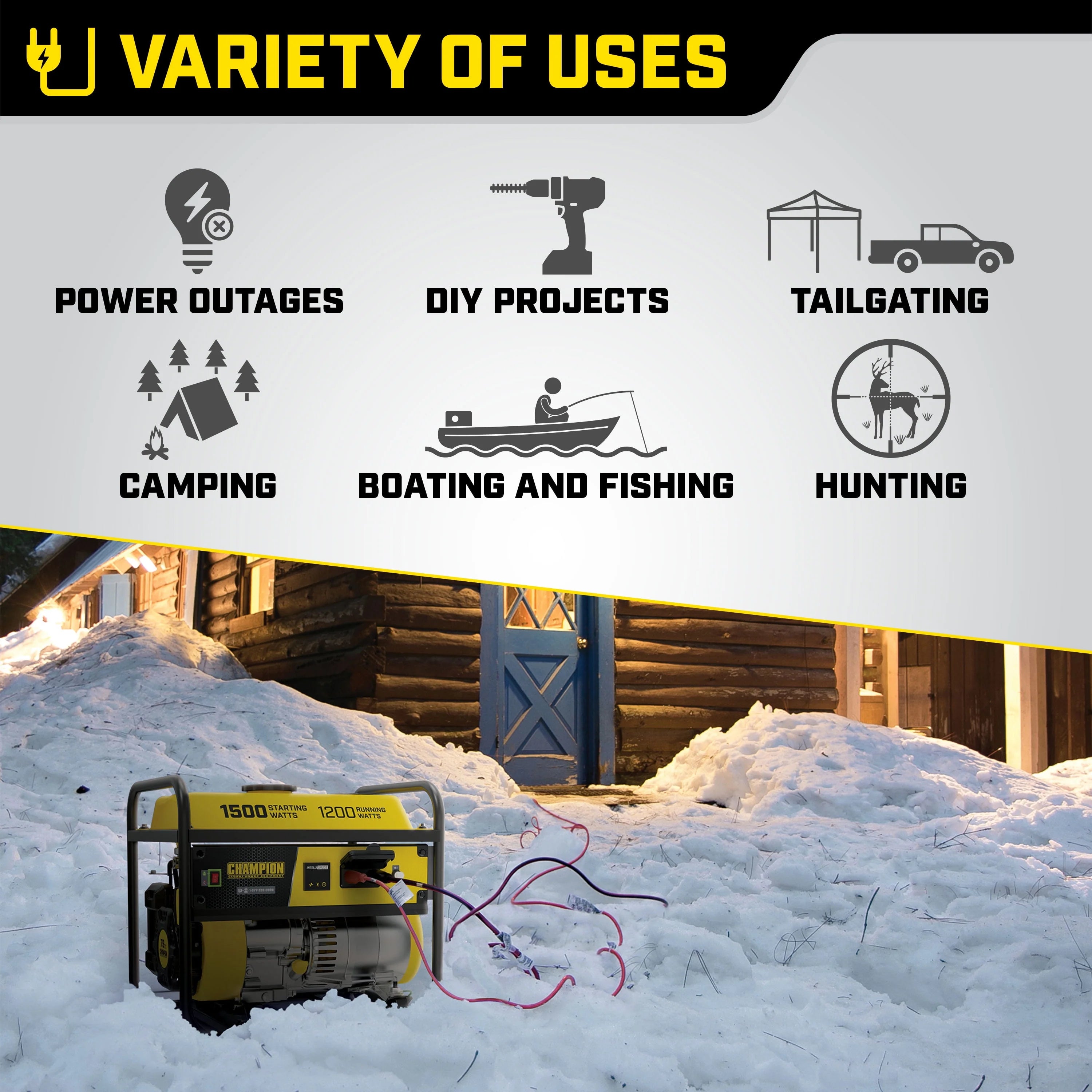 Champion Power Equipment 1500/1200 Watt Portable Generator Y69751