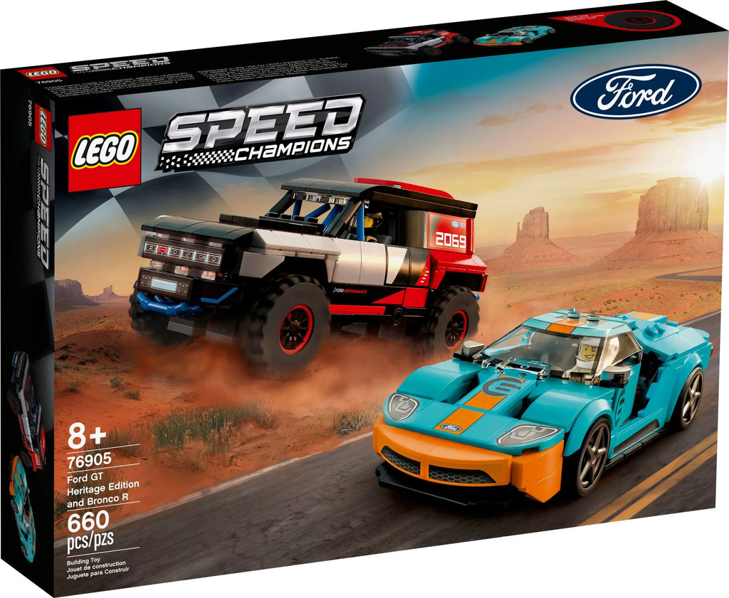 LEGO Speed Champions Ford GT Heritage Edition and Bronco R Building Toy D4332