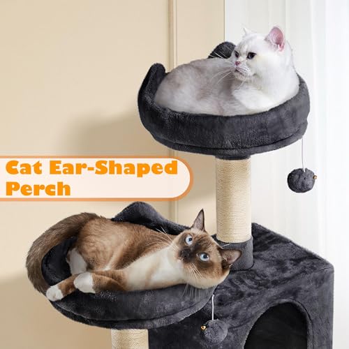 Yaheetech 62.5in Cat Tree with Platform & Hammock, Dark Gray L747397