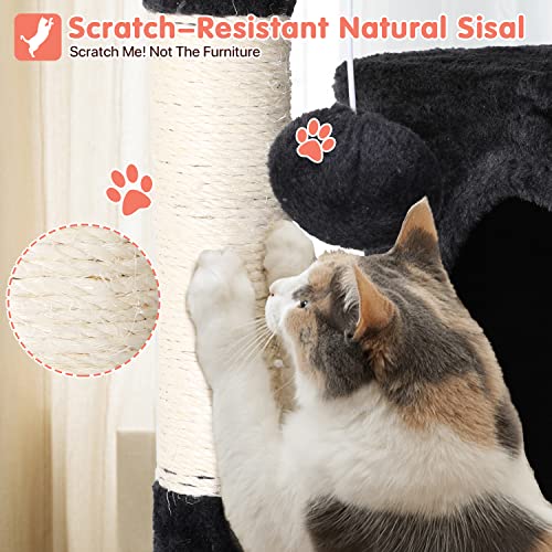 ASHY 54in Cat Tree with Scratching Post for Indoor Cats I993
