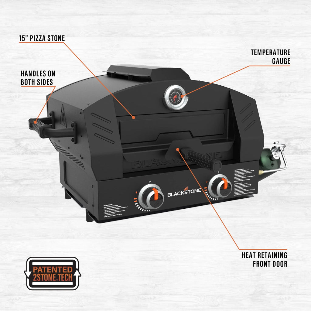 Blackstone Tabletop Propane Pizza Oven with Two Cordierite Stones S276