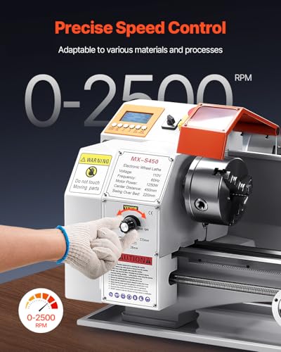 VEVOR Metal Lathe Machine, 8.7 x 18 in, Precision Bench Lathe, 0-2500 RPM Variable Speed P21296