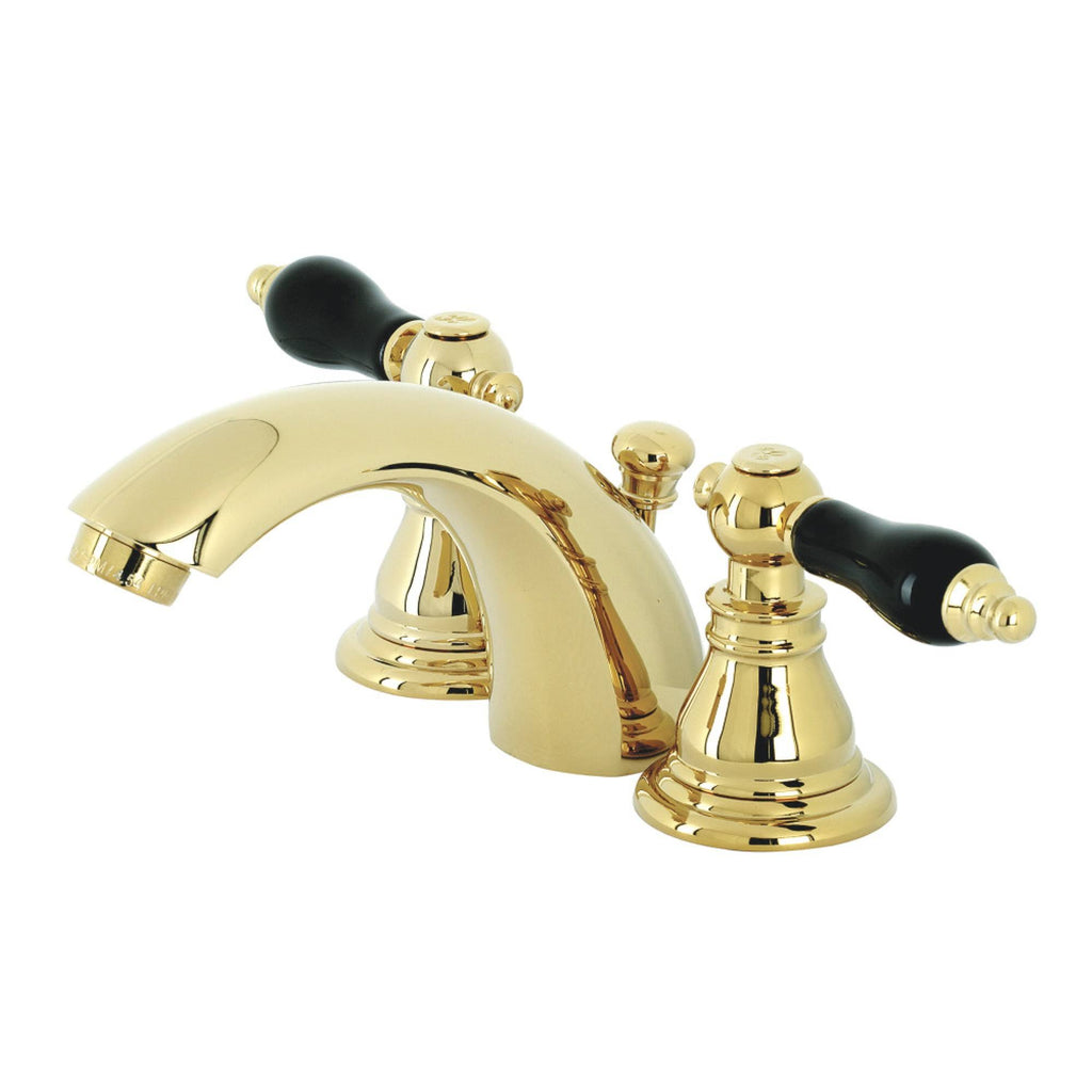 Kingston Brass KB952AKL Duchess Widespread Bathroom Faucet with Plastic Pop-Up Polished Brass