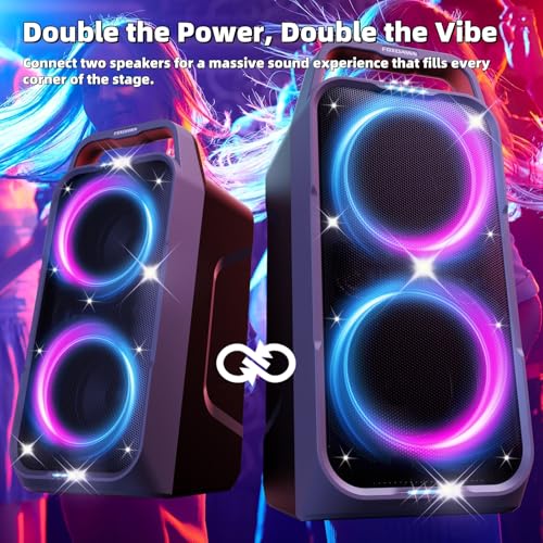 Portable Bluetooth Speaker 240W Peak with Deep Bass and LED Light Show R456296