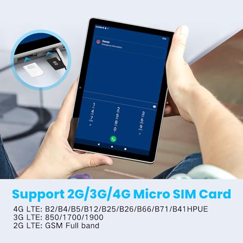 JUNYANG Android 13 Tablet 10.1 Inch 4G LTE with SIM Card Slot, 64GB ROM Y768