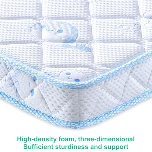 Premium Crib & Toddler Mattress, 100% Knitted Fabric, Hypoallergenic, 5" Thick, Fits Standard Cribs W252468