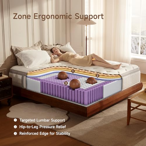 Queen Size 12 Inch Cooling Gel Memory Foam Mattress, Medium Firm, CertiPUR-US Certified B487