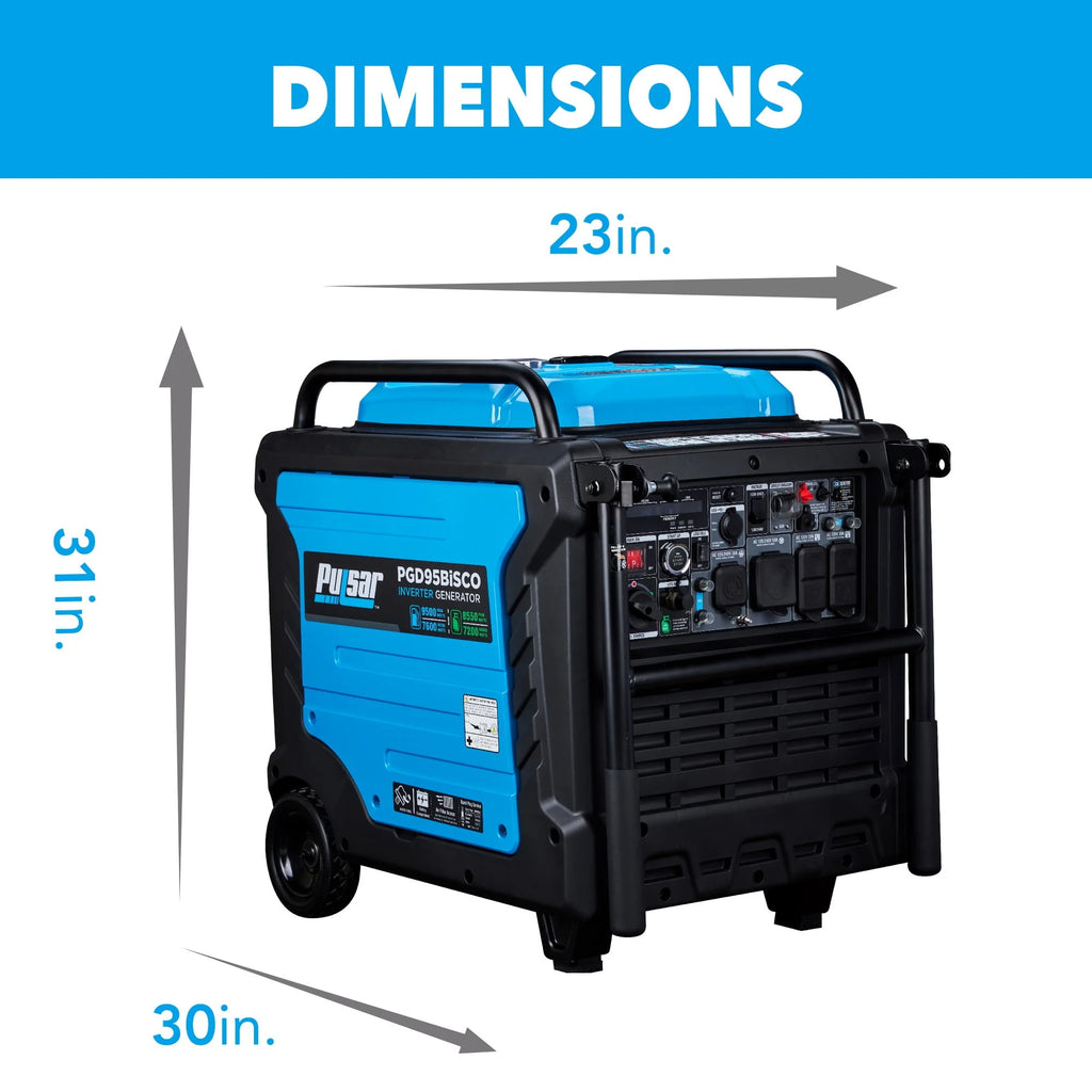Pulsar 9,500 Watt Dual Fuel Inverter Generator with Remote Start L6111