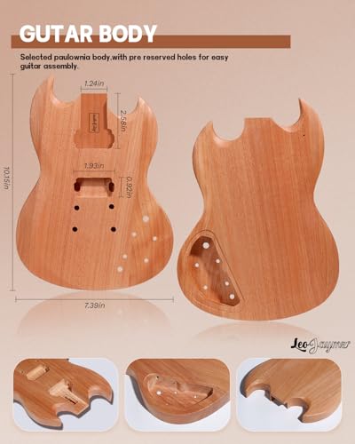 Leo Jaymz DIY Single Cut Electric Guitar Kit Mahogany Rosewood B148