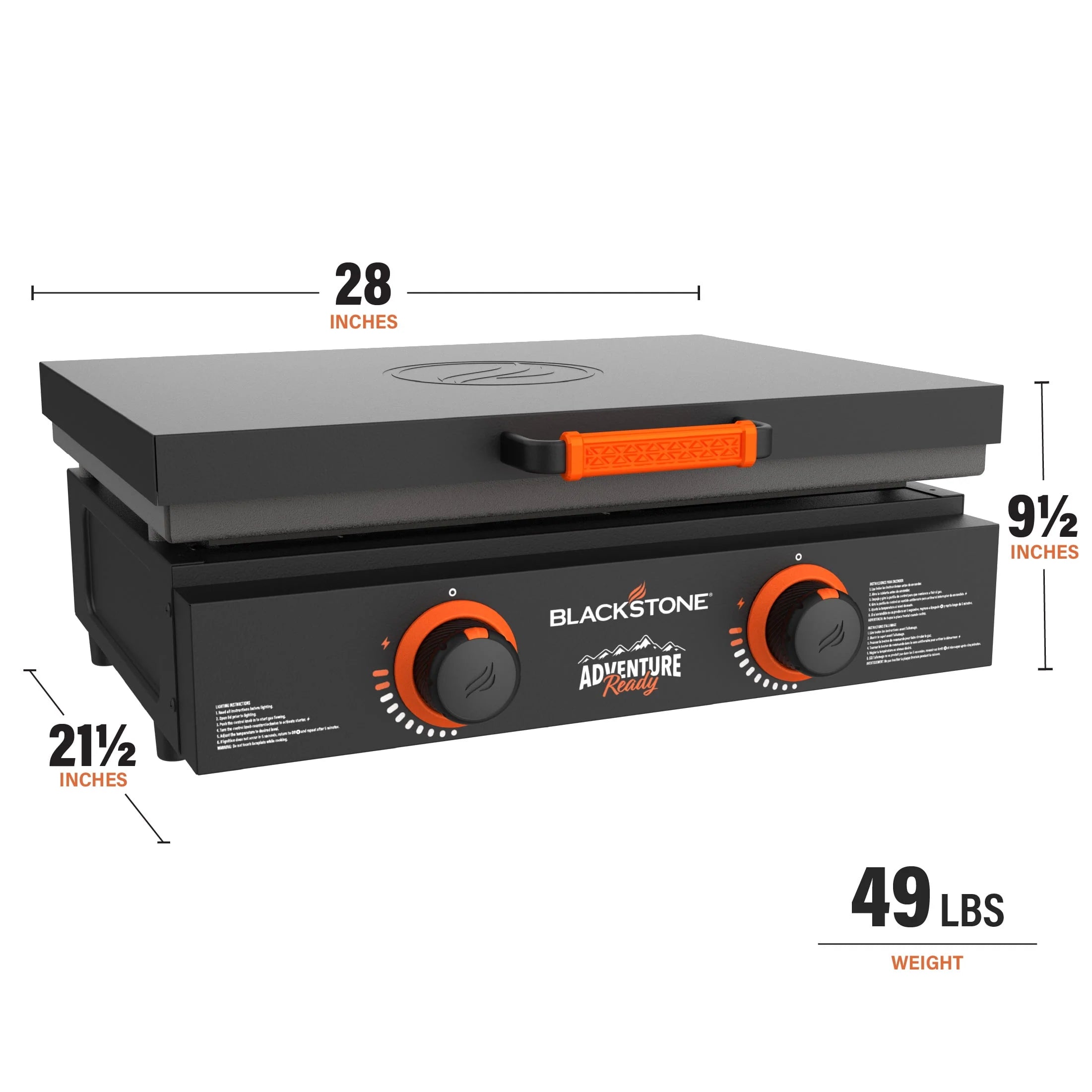 Blackstone Adventure Ready 2-Burner 22 Propane Griddle with Hard Cover U184511