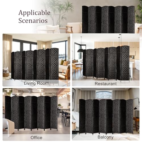 Rose Home Fashion 6 ft Tall Room Divider 4 Panel Folding Privacy Screen, Dark Coffee C8634