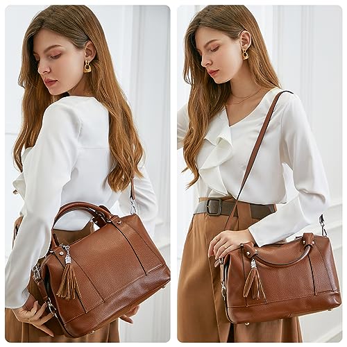 HESHE Women's Genuine Leather Crossbody Handbag F1819