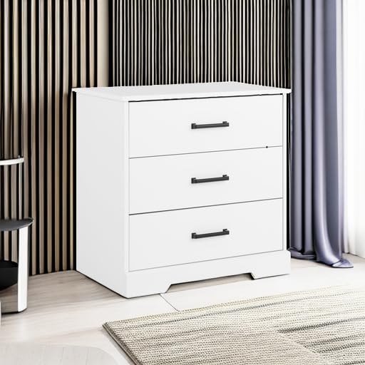 Prepac Sonoma Tall Nightstand with 3 Drawers, Black Q28004