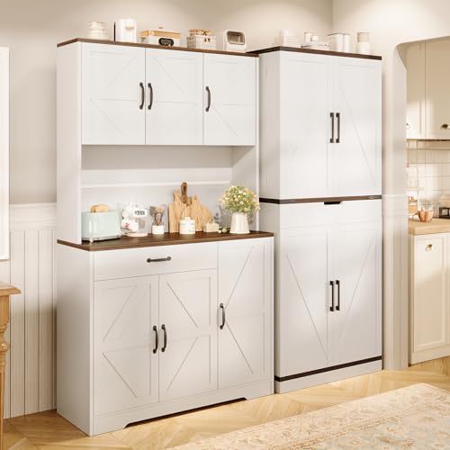 72" Tall Storage Cabinet with Adjustable Shelves & Steel Frame, Dark Grey F5479