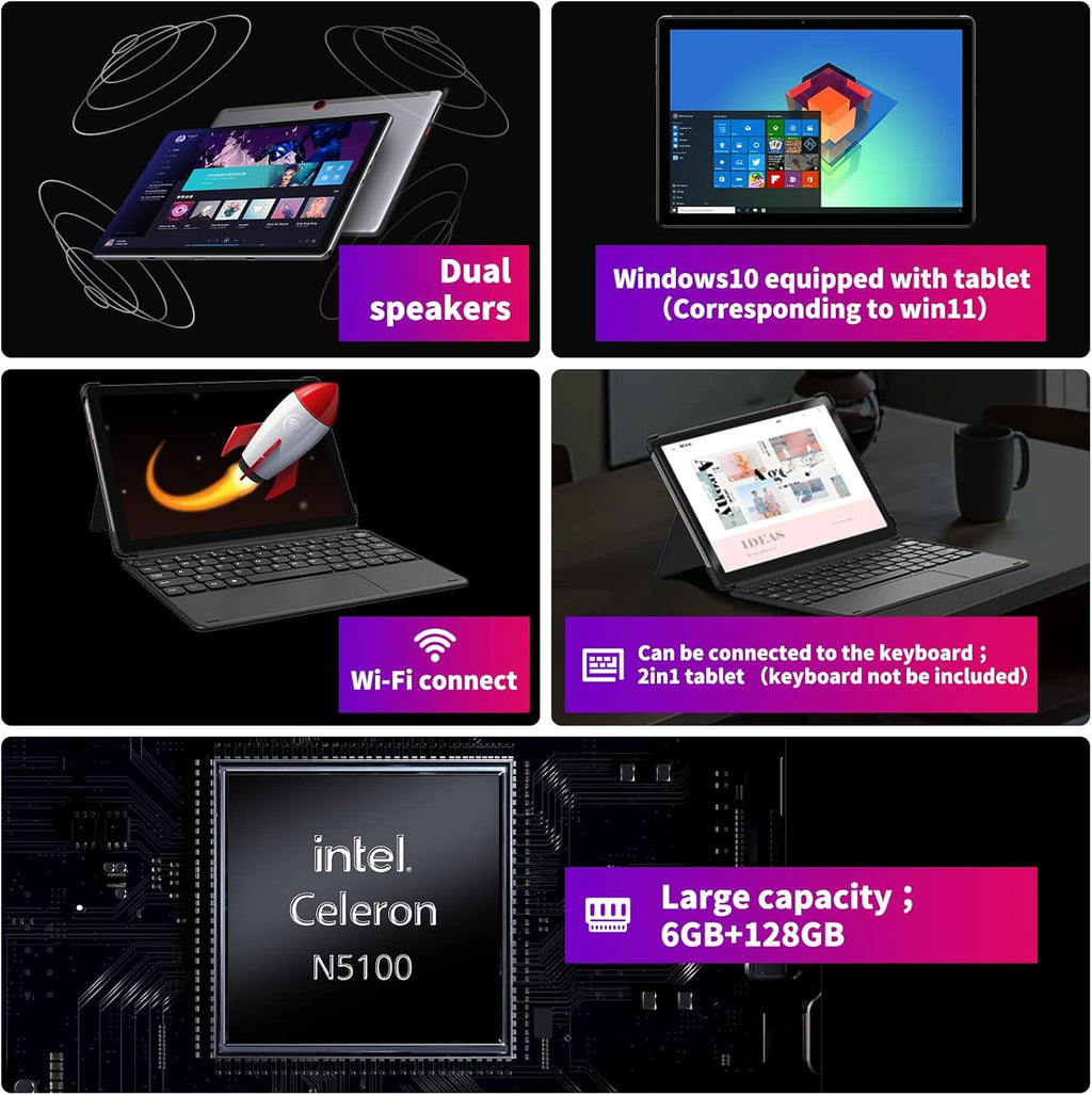 CHUWI Hi10 Go 10.1 inch Windows 11 Tablet, 6GB RAM 128GB ROM Y853