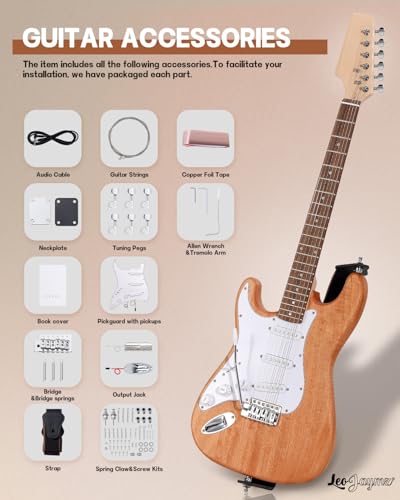 Leo Jaymz DIY Single Cut Electric Guitar Kit Mahogany Rosewood B148