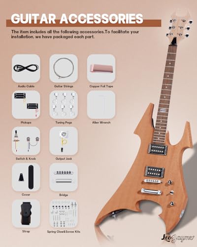 Leo Jaymz DIY Single Cut Electric Guitar Kit Mahogany Rosewood B148