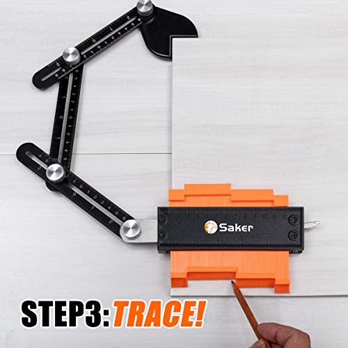 Saker Contour Gauge Duplication 10 Inch + 5 Inch Woodworking Tracing Tool X6555