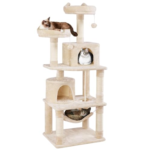 Yaheetech 62.5in Cat Tree with Platform & Hammock, Dark Gray L747397