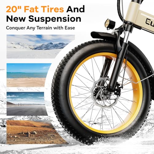 Folding Electric Bike 1000W 48V 20AH Removable Battery 20" Fat Tire for Adults C847123