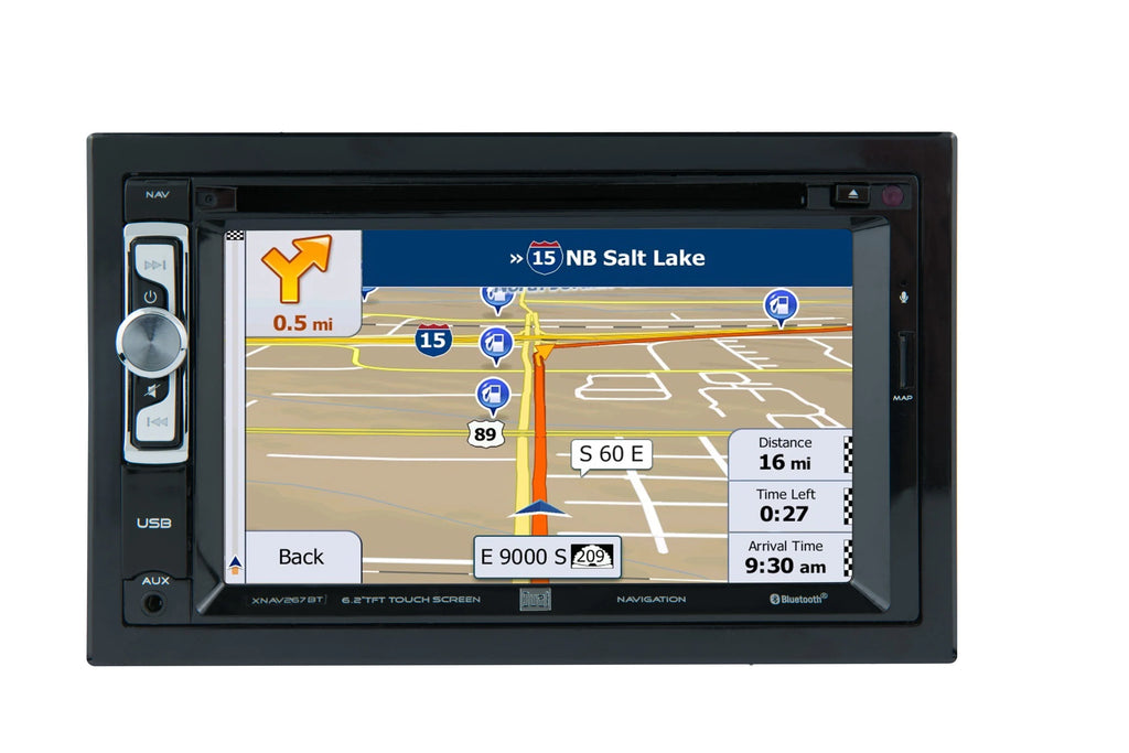 Dual Electronics XNAV267BT 6.2" Double Din Car Stereo with Navigation N168
