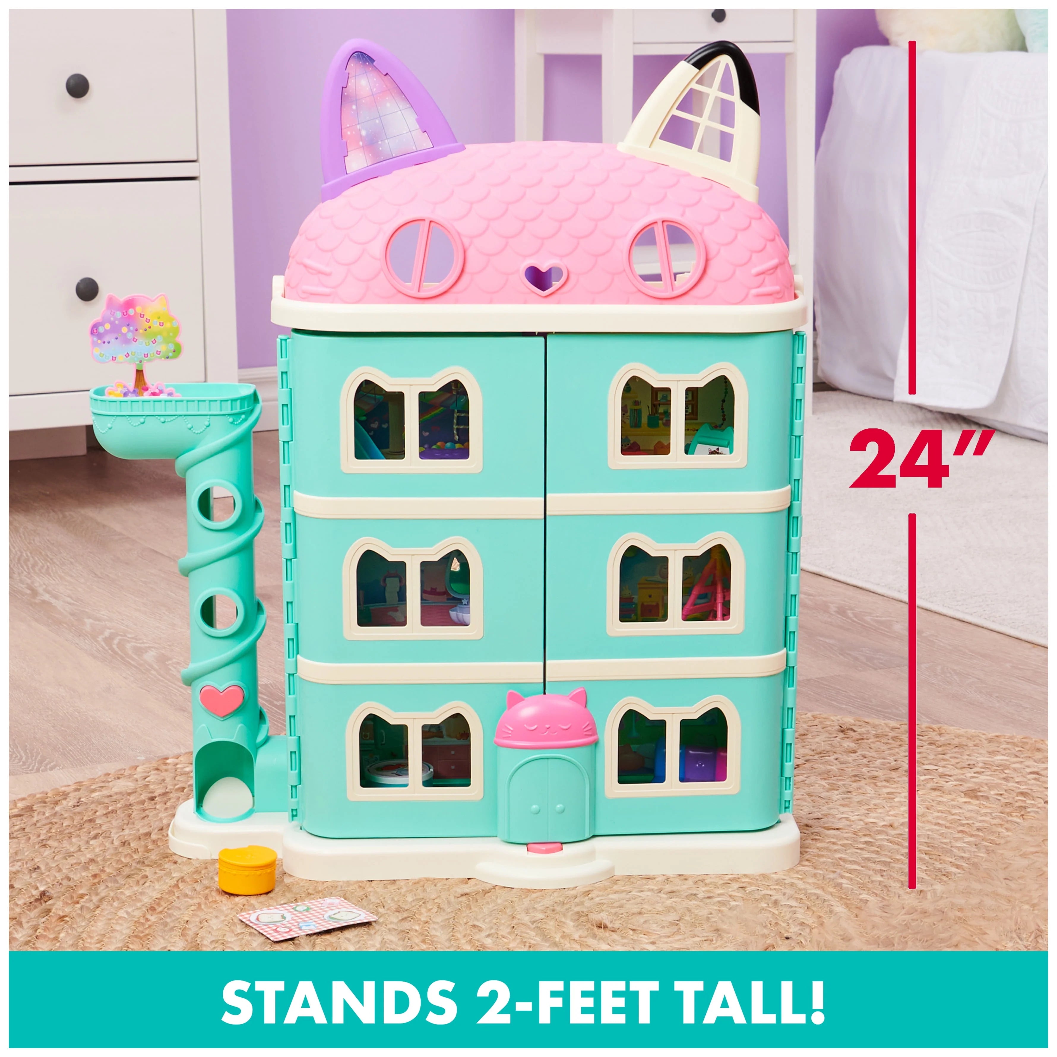 Gabby's Dollhouse Purrfect 2-Foot Tall Playset with Sounds, 15 Pieces C973894