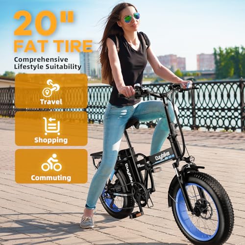 Folding Electric Bike 1000W 48V 20AH Removable Battery 20" Fat Tire for Adults C847123