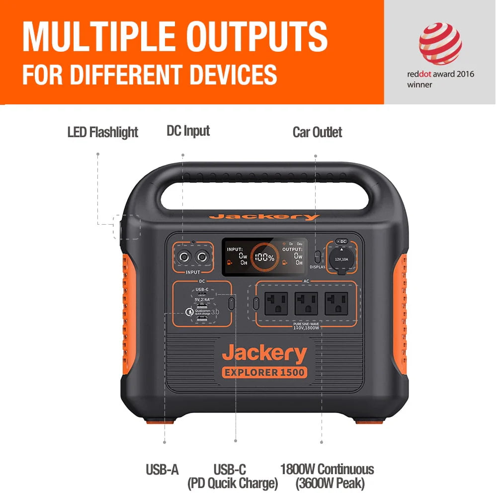 Jackery Solar Generator 1500 with 2 SolarSaga 100W M29116