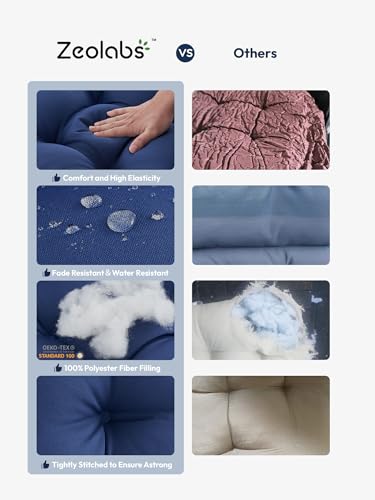 Outdoor High Back Chair Cushion Water Resistant Tufted with Ties Purple P961