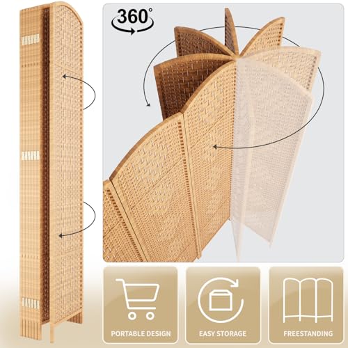 Rose Home Fashion 6 ft Tall Room Divider 4 Panel Folding Privacy Screen, Dark Coffee C8634