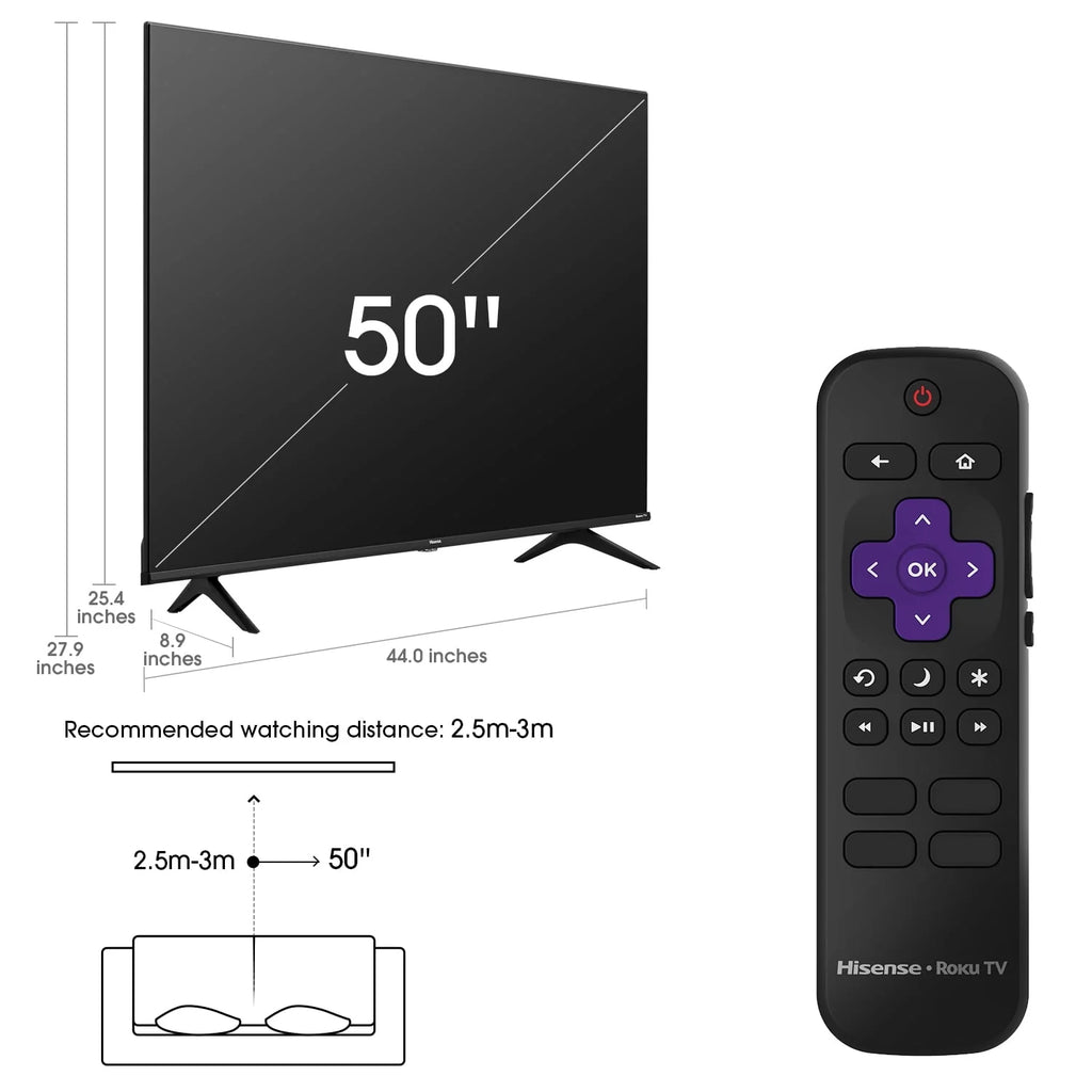 Hisense 50" 4K UHD Roku Smart TV HDR R6 Series 50R6E3 K778694